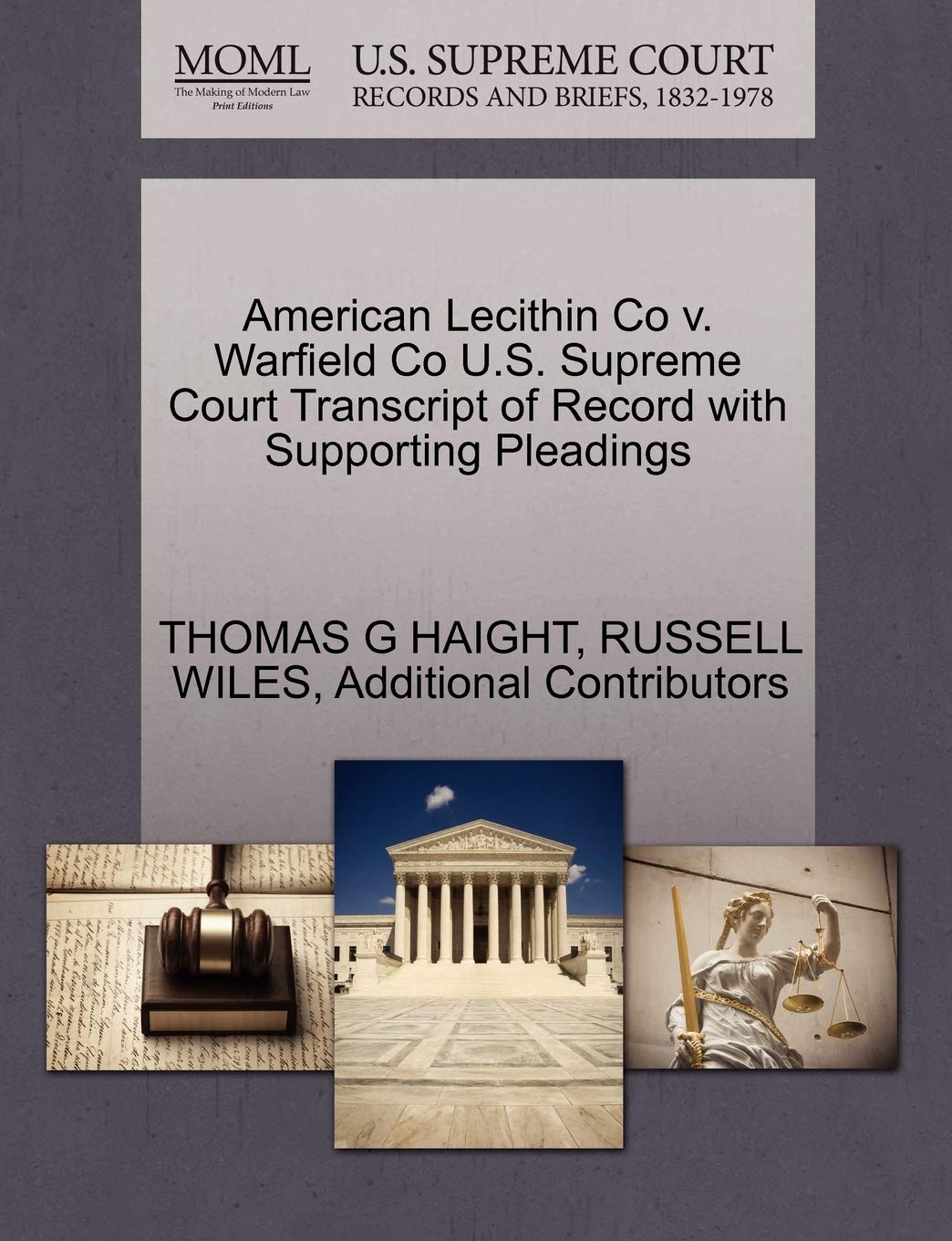 American Lecithin Co V. Warfield Co U.S. Supreme Court Transcript of Record with Supporting Pleadings Law