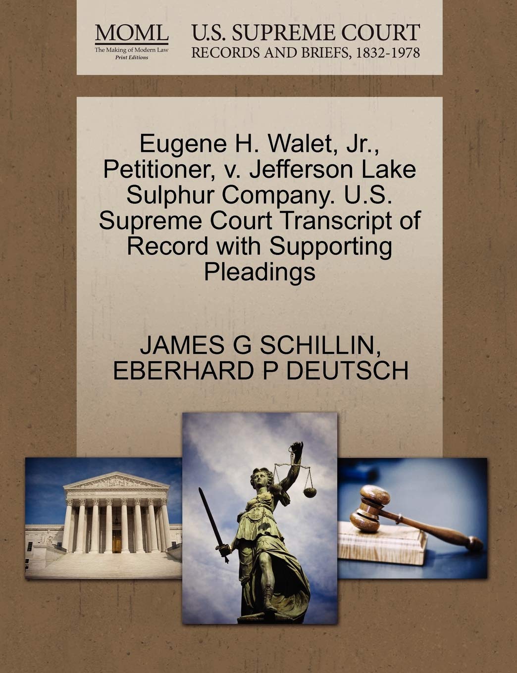 Eugene H. Walet, Jr., Petitioner, V. Jefferson Lake Sulphur Company. U.S. Supreme Court Transcript of Record with Supporting Pleadings Law