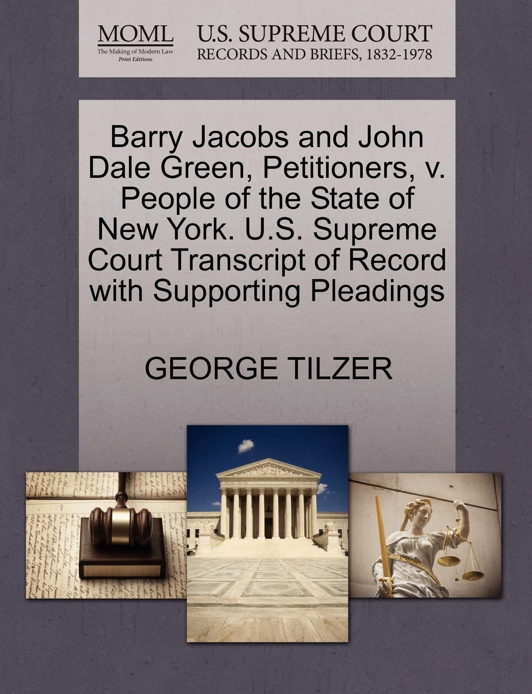 Barry Jacobs and John Dale Green, Petitioners, V. People of the State of New York. U.S. Supreme Court Transcript of Record with Supporting Pleadings Law