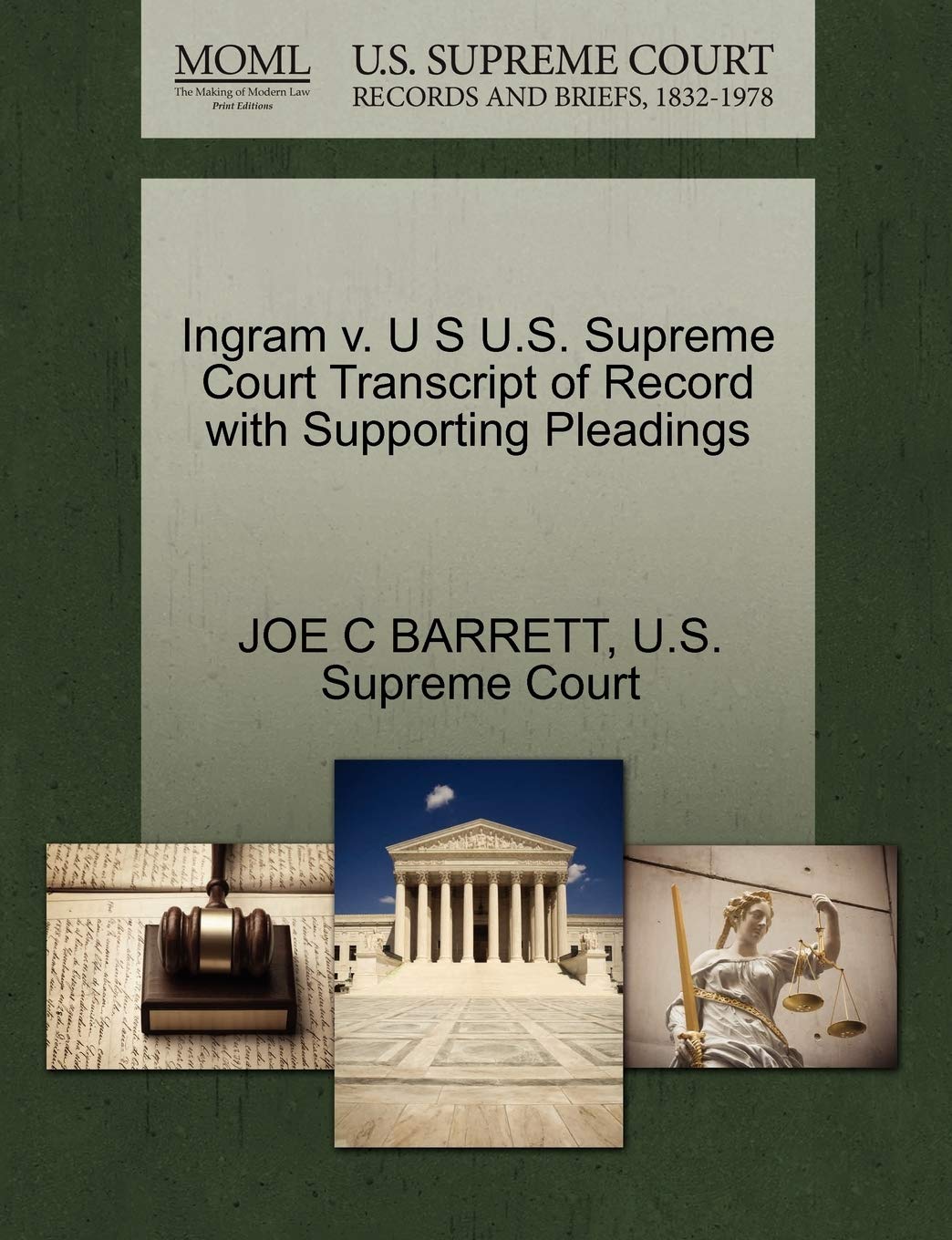 Ingram V. U S U.S. Supreme Court Transcript of Record with Supporting Pleadings Law