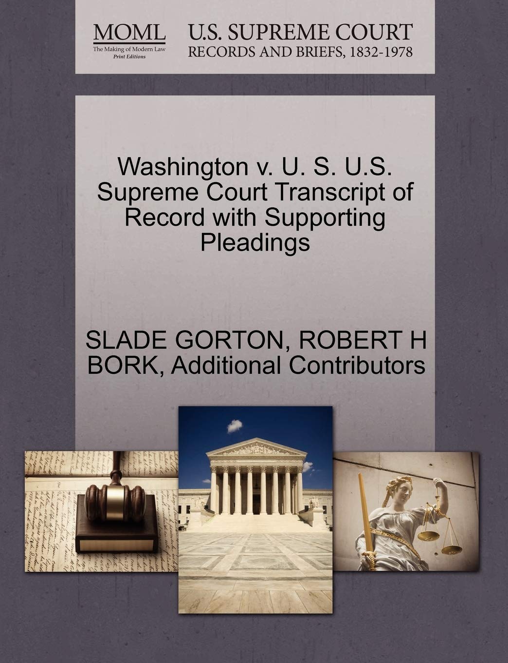 Washington V. U. S. U.S. Supreme Court Transcript of Record with Supporting Pleadings Law