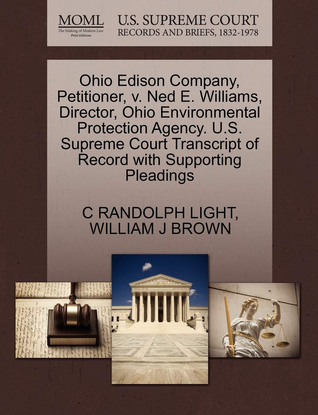 Ohio Edison Company, Petitioner, V. Ned E. Williams, Director, Ohio Environmental Protection Agency. U.S. Supreme Court Transcript of Record with Supporting Pleadings Law