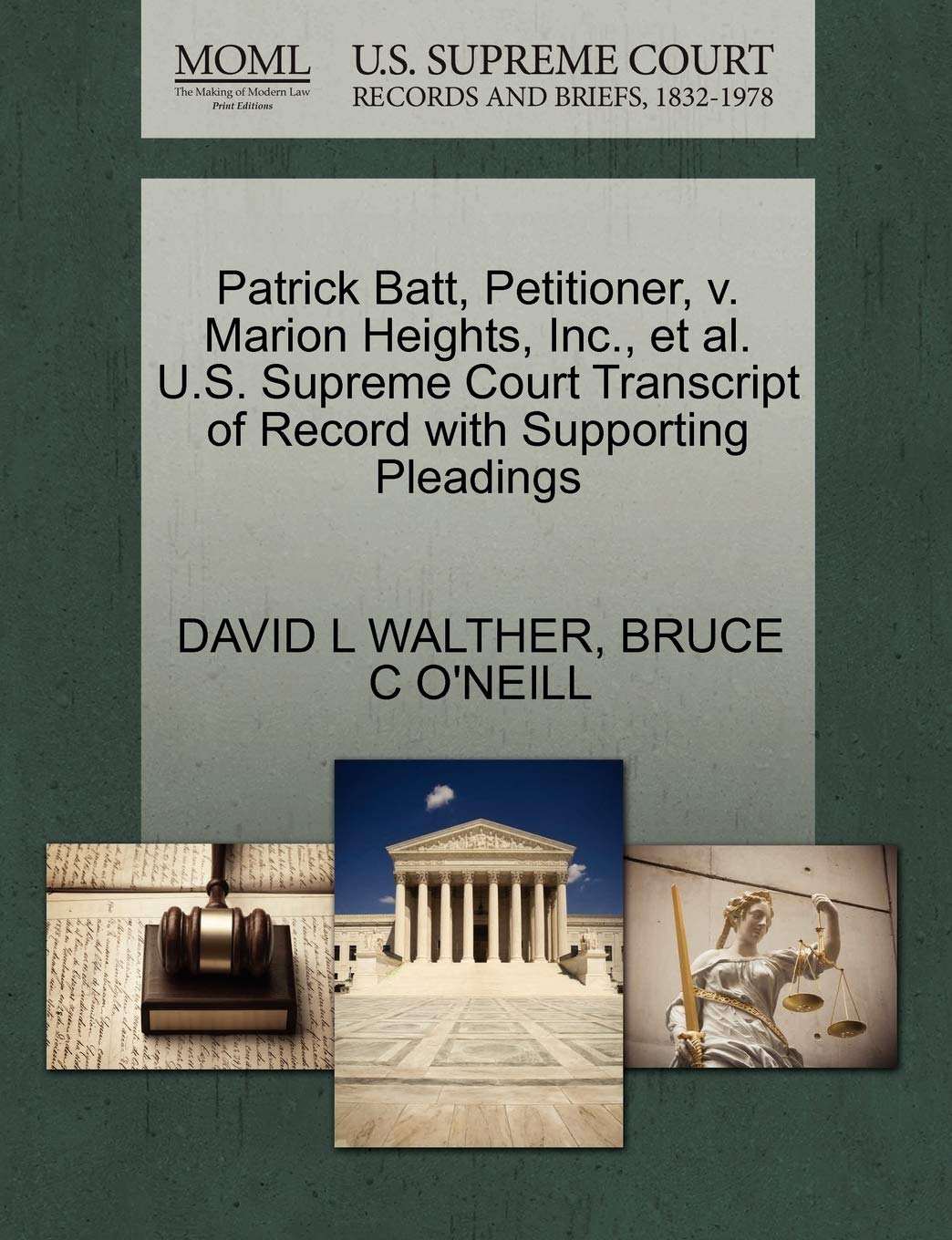 Patrick Batt, Petitioner, V. Marion Heights, Inc., et al. U.S. Supreme Court Transcript of Record with Supporting Pleadings Law