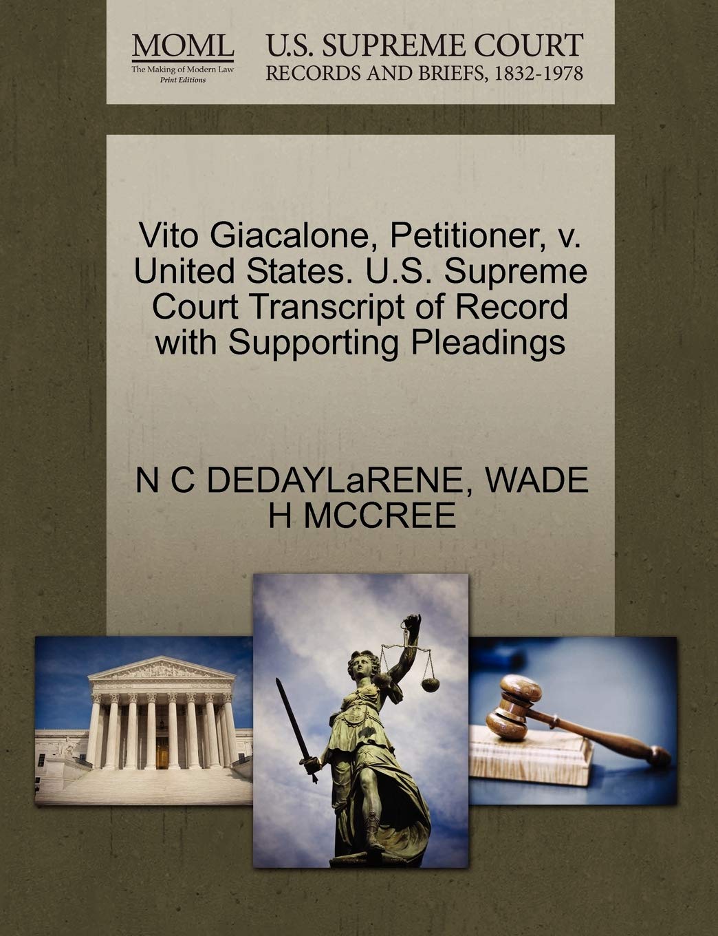 Vito Giacalone, Petitioner, V. United States. U.S. Supreme Court Transcript of Record with Supporting Pleadings Law