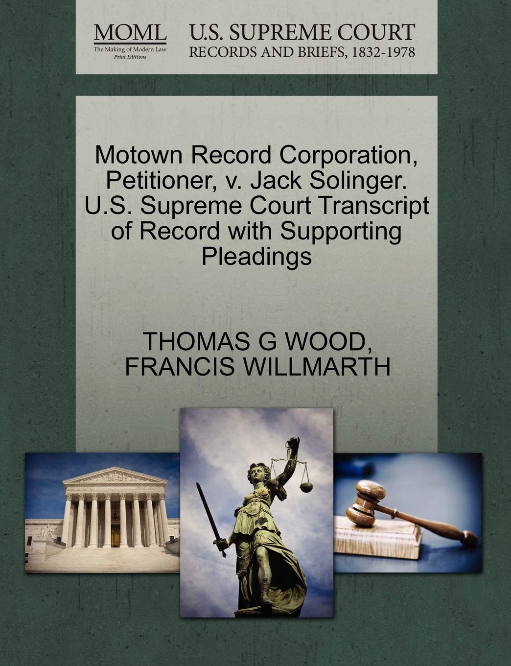 Motown Record Corporation, Petitioner, V. Jack Solinger. U.S. Supreme Court Transcript of Record with Supporting Pleadings Law