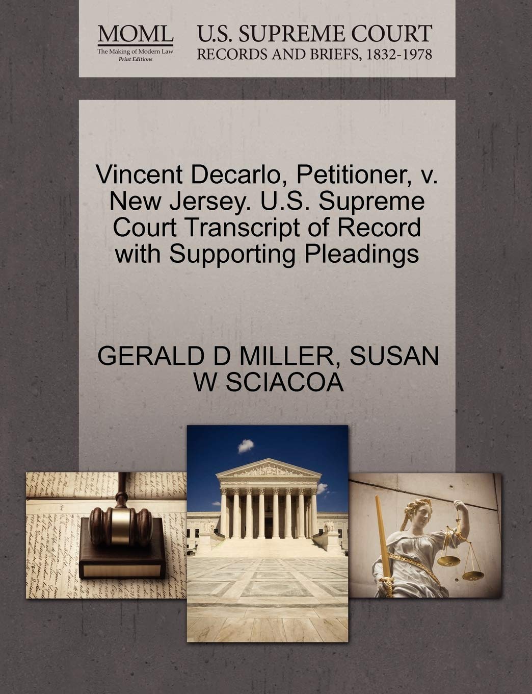 Vincent Decarlo, Petitioner, V. New Jersey. U.S. Supreme Court Transcript of Record with Supporting Pleadings Law