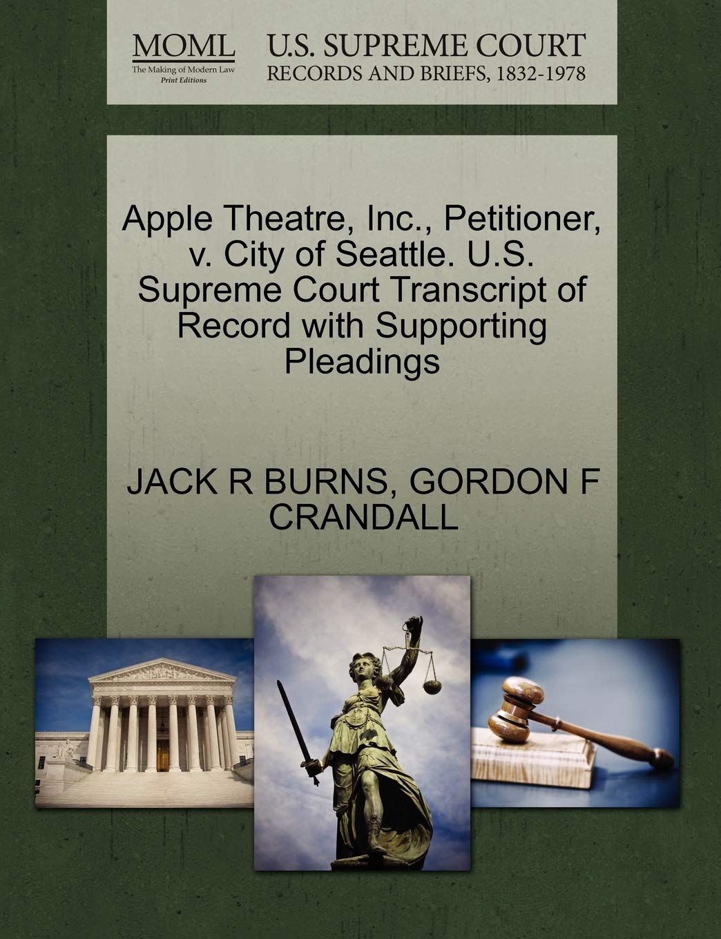 Apple Theatre, Inc., Petitioner, V. City of Seattle. U.S. Supreme Court Transcript of Record with Supporting Pleadings Law