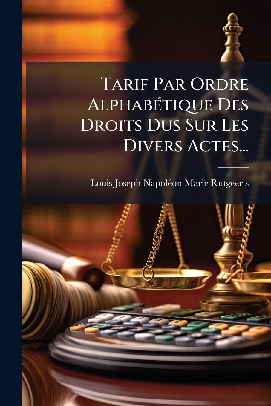 Tarif Par Ordre Alphabétique Des Droits Dus Sur Les Divers Actes... book