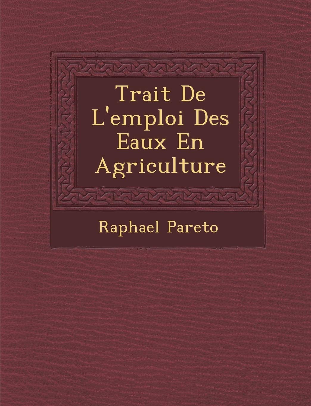 Trait de L'Emploi Des Eaux En Agriculture book