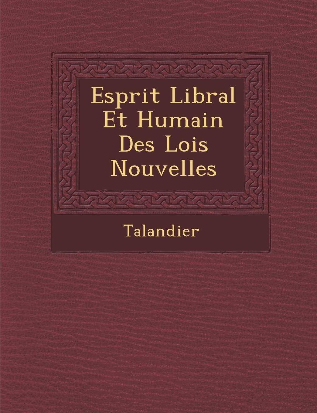 Esprit Lib Ral Et Humain Des Lois Nouvelles Politics & History