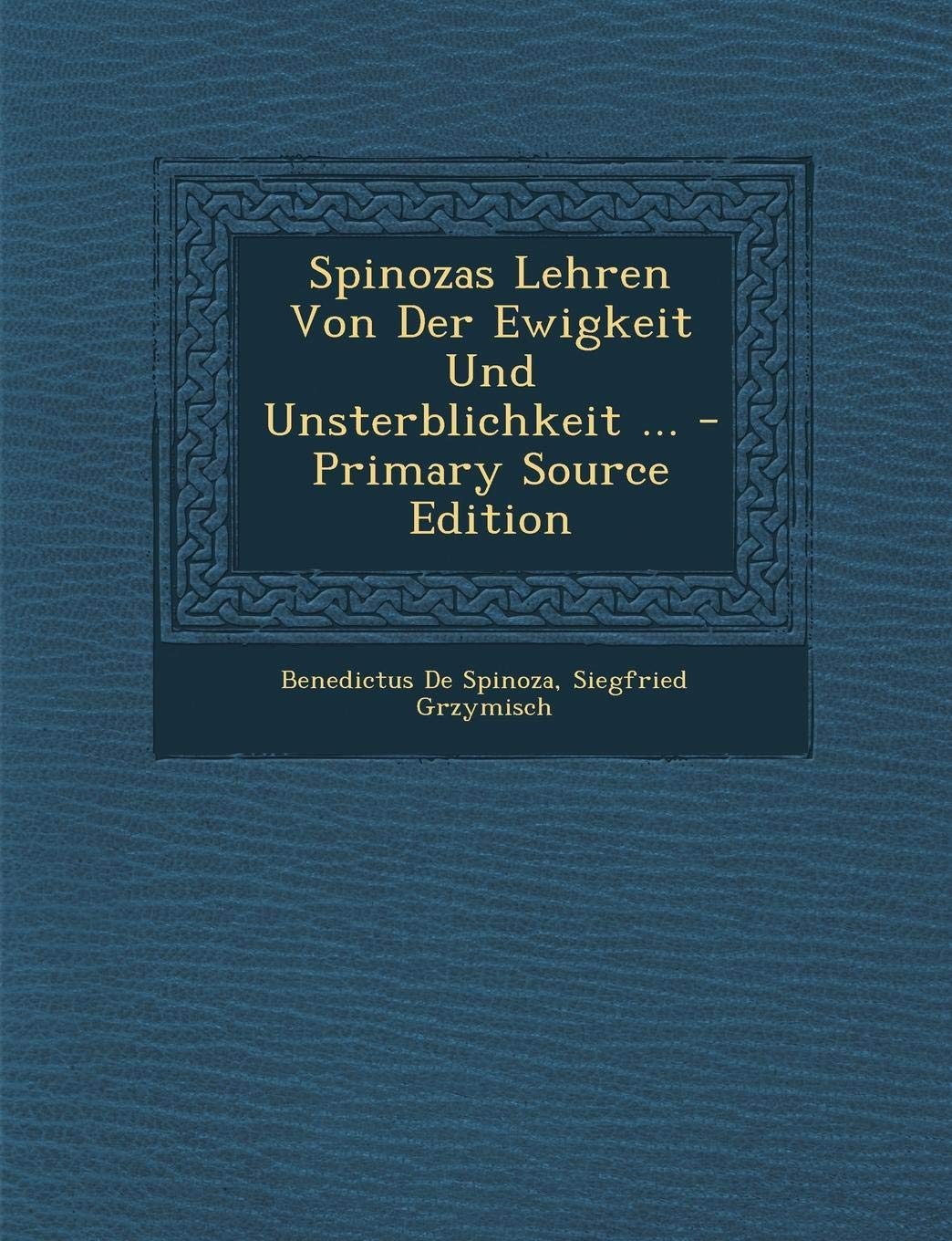 Spinozas Lehren Von Der Ewigkeit Und Unsterblichkeit ... Philosophy