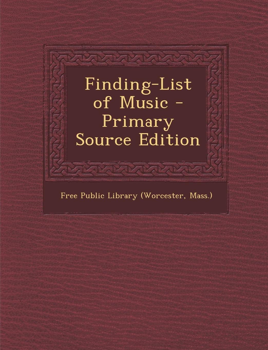 Finding-List of Music Arts & Music