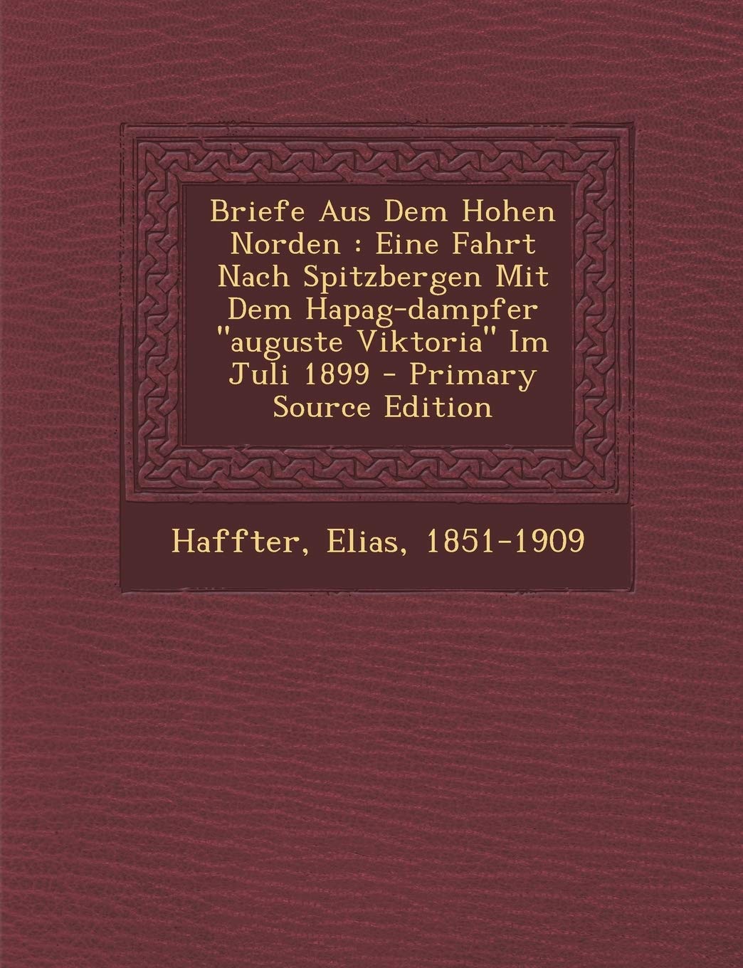 Briefe Aus Dem Hohen Norden: Eine Fahrt Nach Spitzbergen Mit Dem Hapag-Dampfer Auguste Viktoria Im Juli 1899 Politics & History