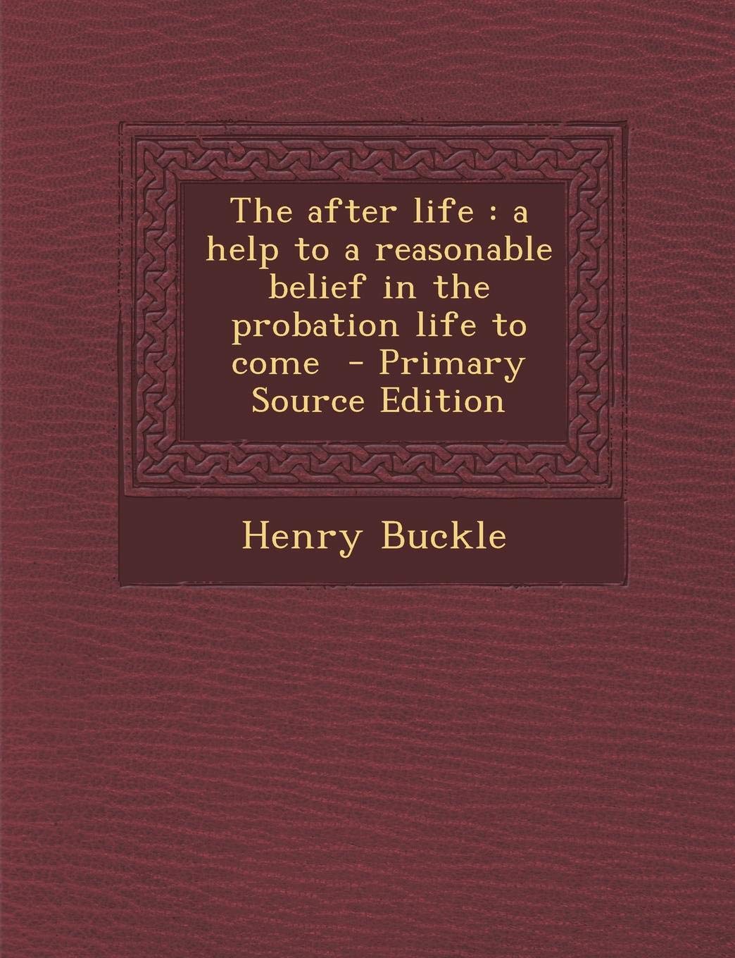 The After Life: A Help to a Reasonable Belief in the Probation Life to Come - Primary Source Edition Politics & History