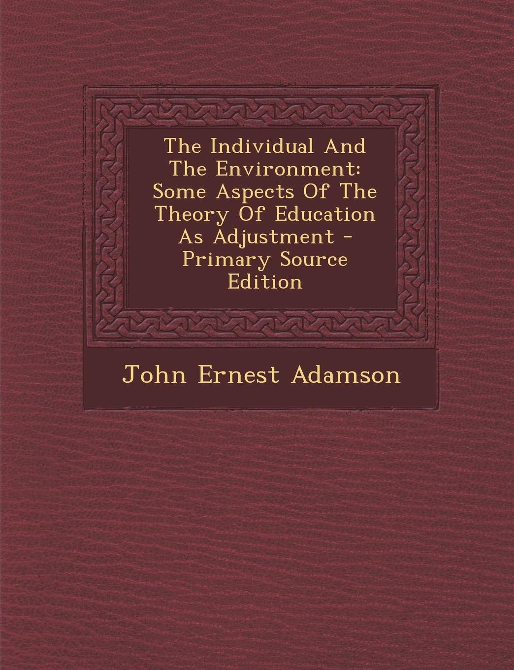 The Individual and the Environment: Some Aspects of the Theory of Education as Adjustment - Primary Source Edition Politics & History
