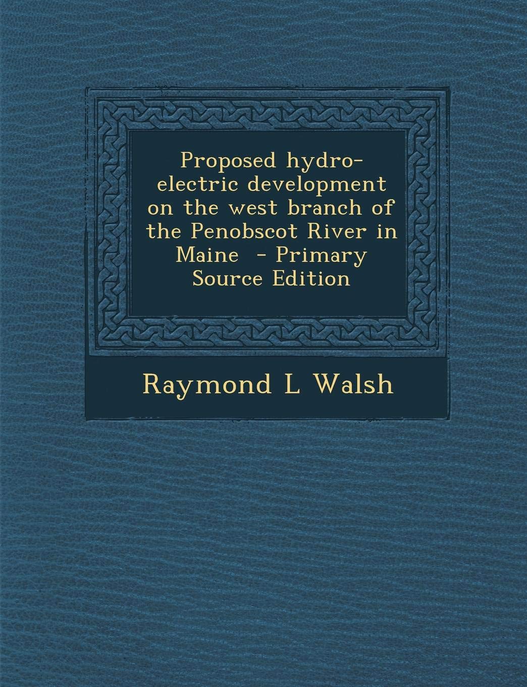 Proposed Hydro-Electric Development on the West Branch of the Penobscot River in Maine - Primary Source Edition Politics & History