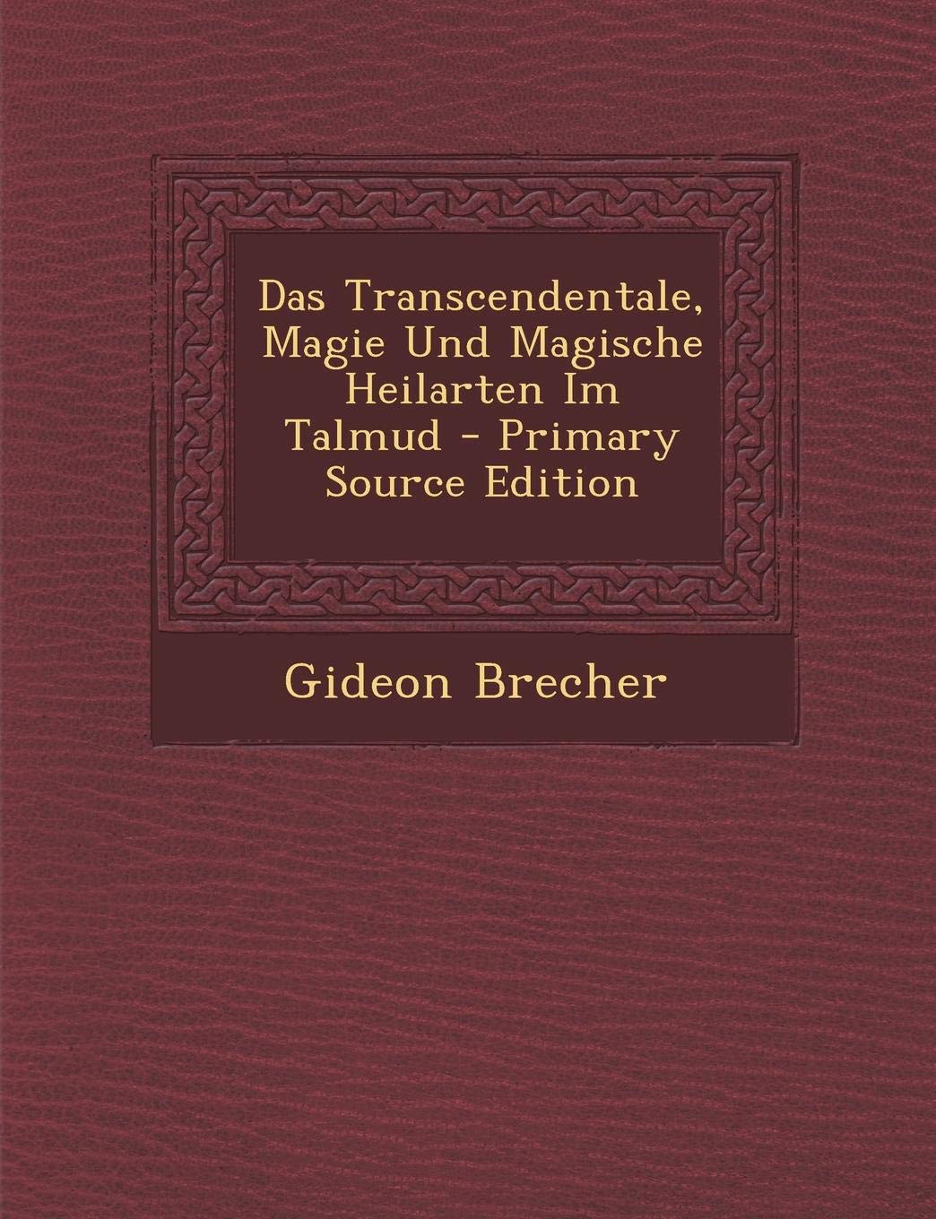 Das Transcendentale, Magie Und Magische Heilarten Im Talmud Politics & History