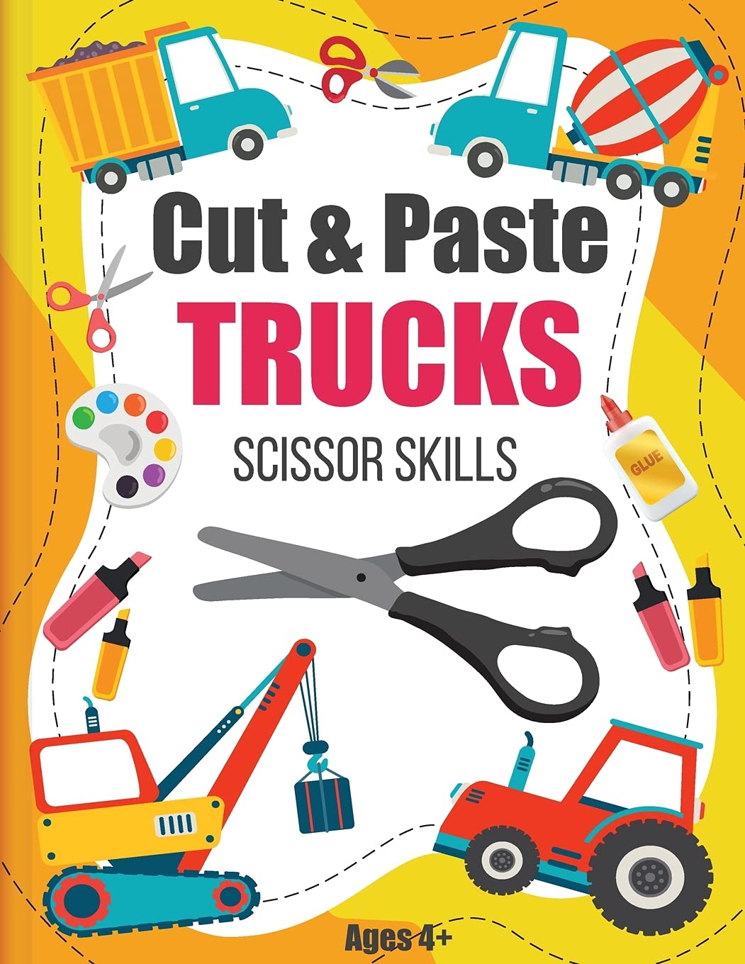 Cut and Paste Trucks Scissor Skills Psychology