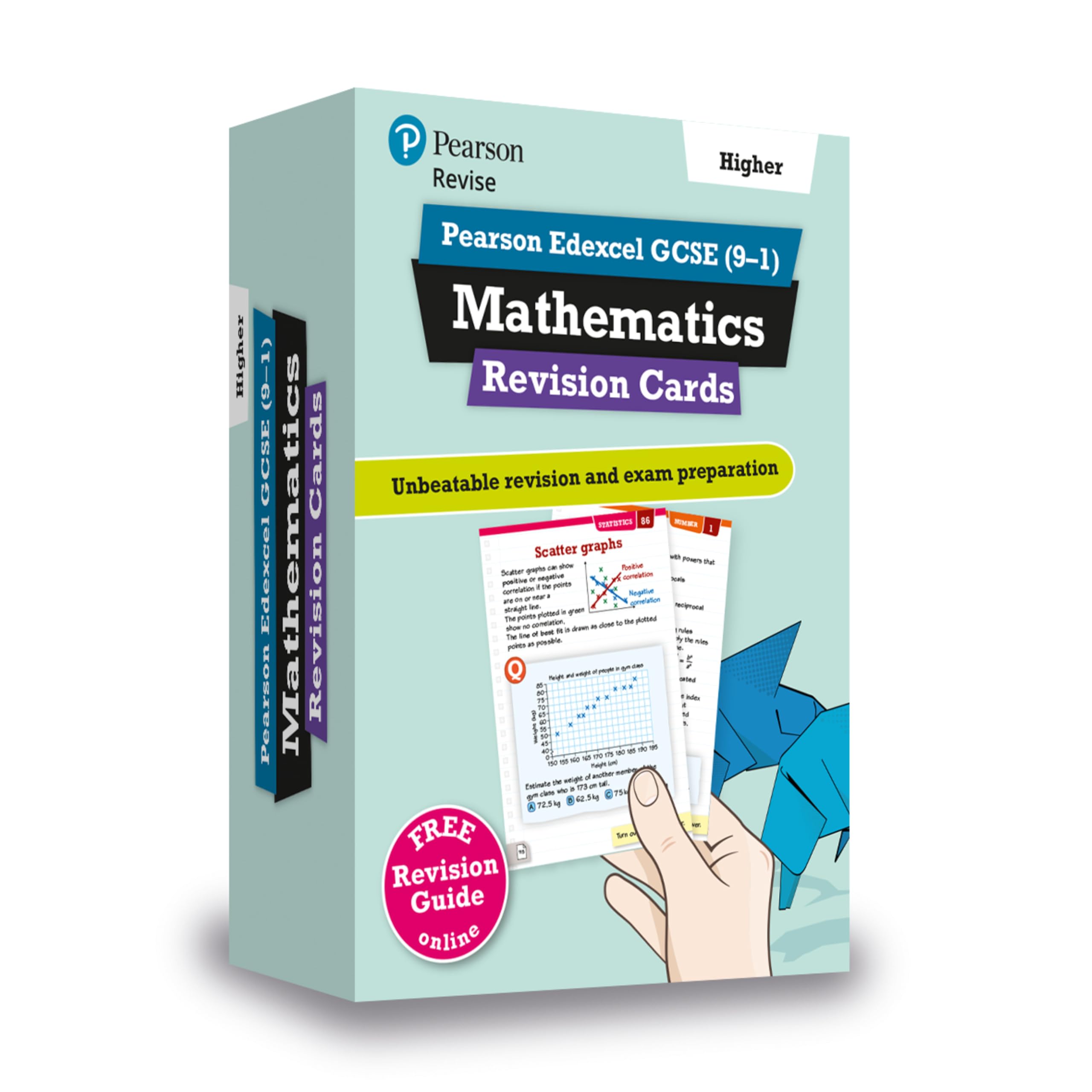REVISE Edexcel GCSE (9-1) Mathematics Higher Revision Cards: includes FREE online Revision Guide (Pearson Revise) Study Guides