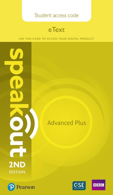 Product Image: Speakout Advanced Plus 2nd Edition eText Access Card