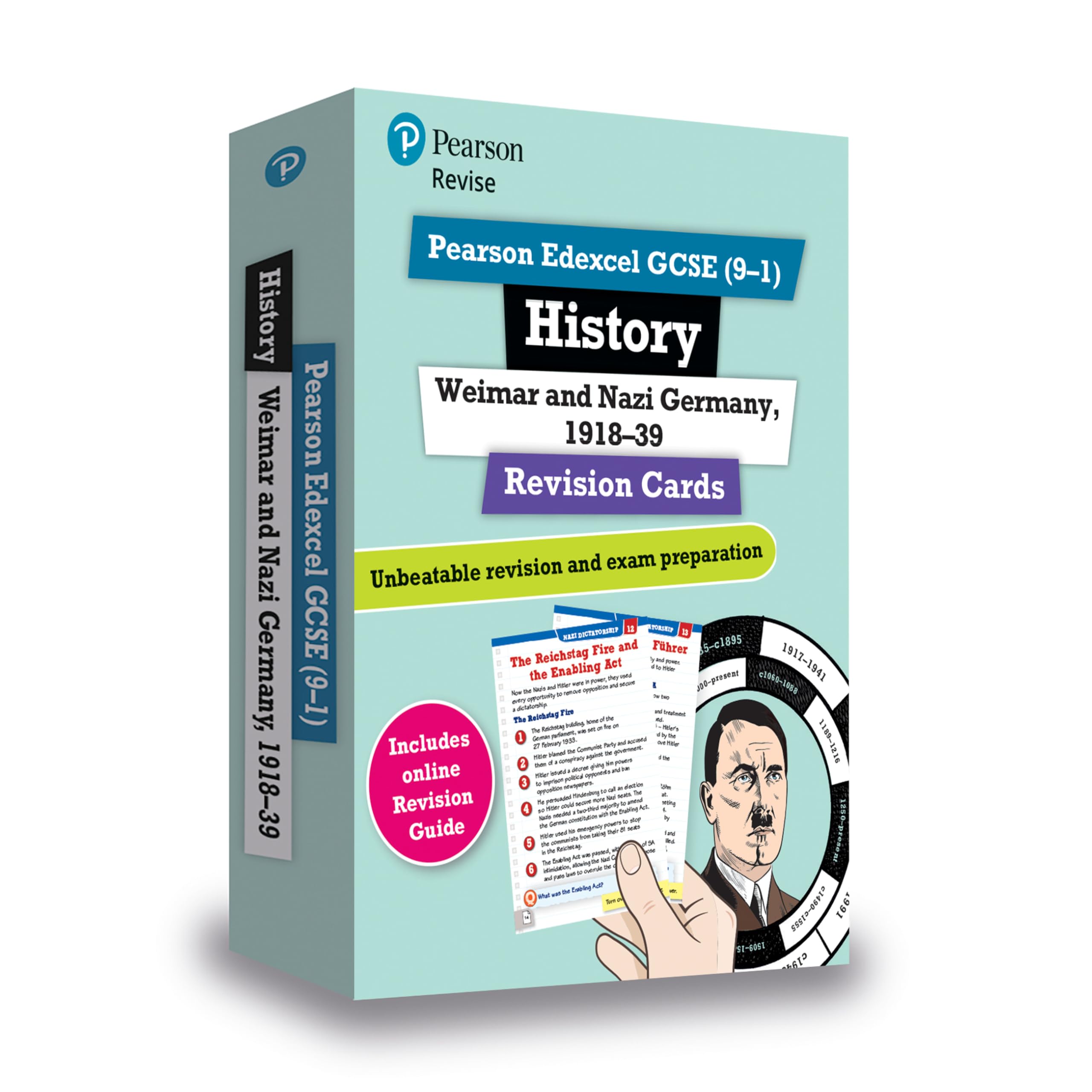 Revise Edexcel GCSE (9-1) History: Weimar and Nazi Germany Revision Cards: with free online Revision Guide and Workbook (Pearson Revise) General education