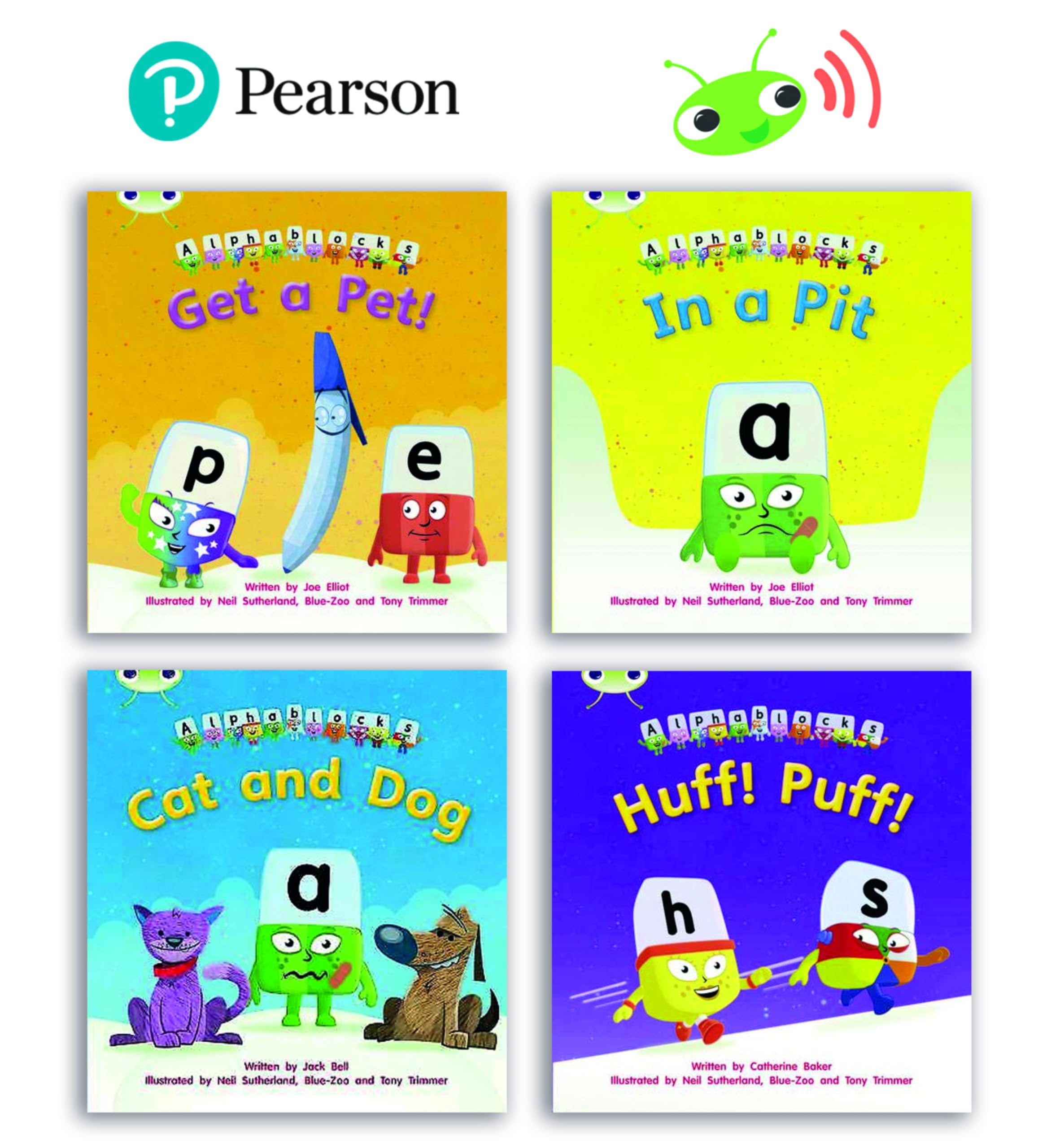 Learn to Read at Home with Bug Club Phonics Alphablocks: Phase 2 - Reception Term 1 (4 fiction books) Pack B Foreign Languages ​​& Dictionaries