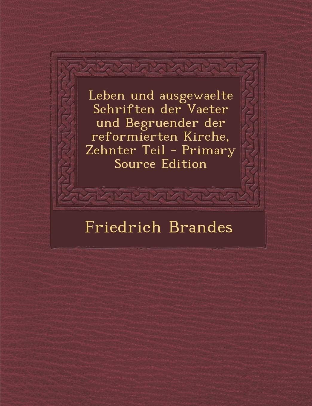 Leben Und Ausgewaelte Schriften Der Vaeter Und Begruender Der Reformierten Kirche, Zehnter Teil - Primary Source Edition Law