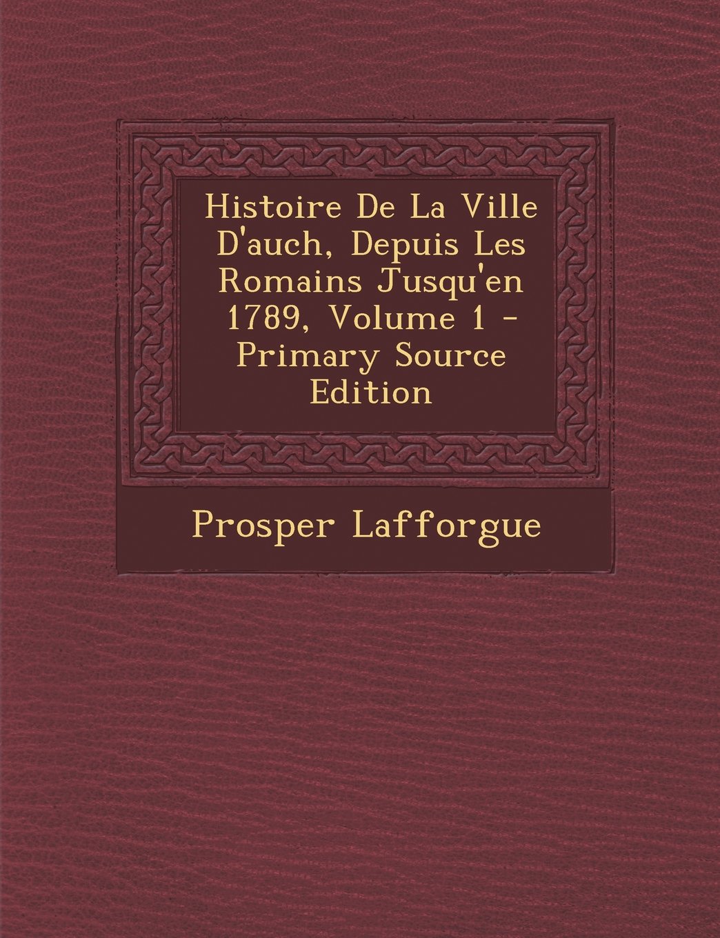 Histoire de La Ville D'Auch, Depuis Les Romains Jusqu'en 1789, Volume 1 - Primary Source Edition Politics & History
