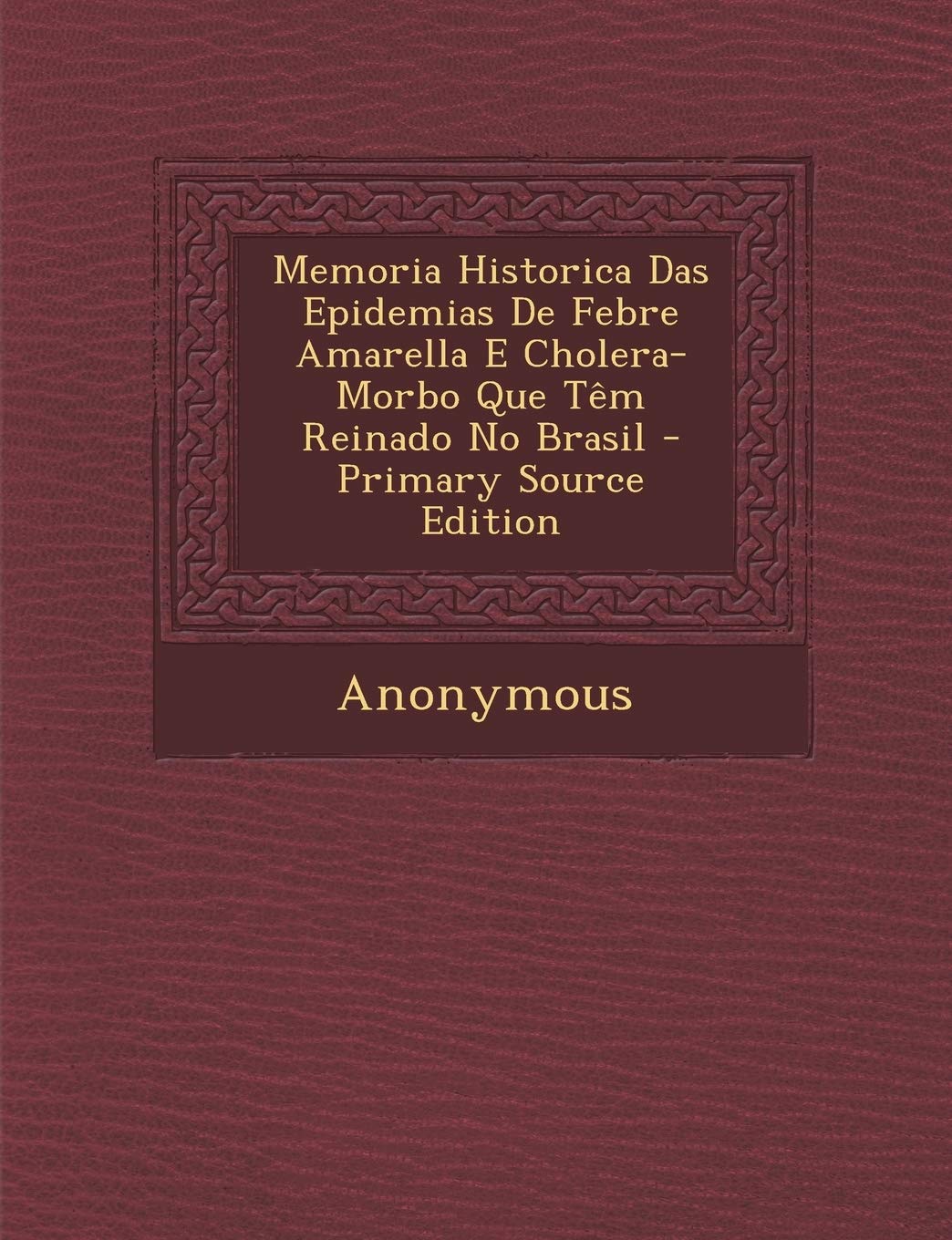 Memoria Historica Das Epidemias de Febre Amarella E Cholera-Morbo Que Tem Reinado No Brasil - Primary Source Edition Medicine