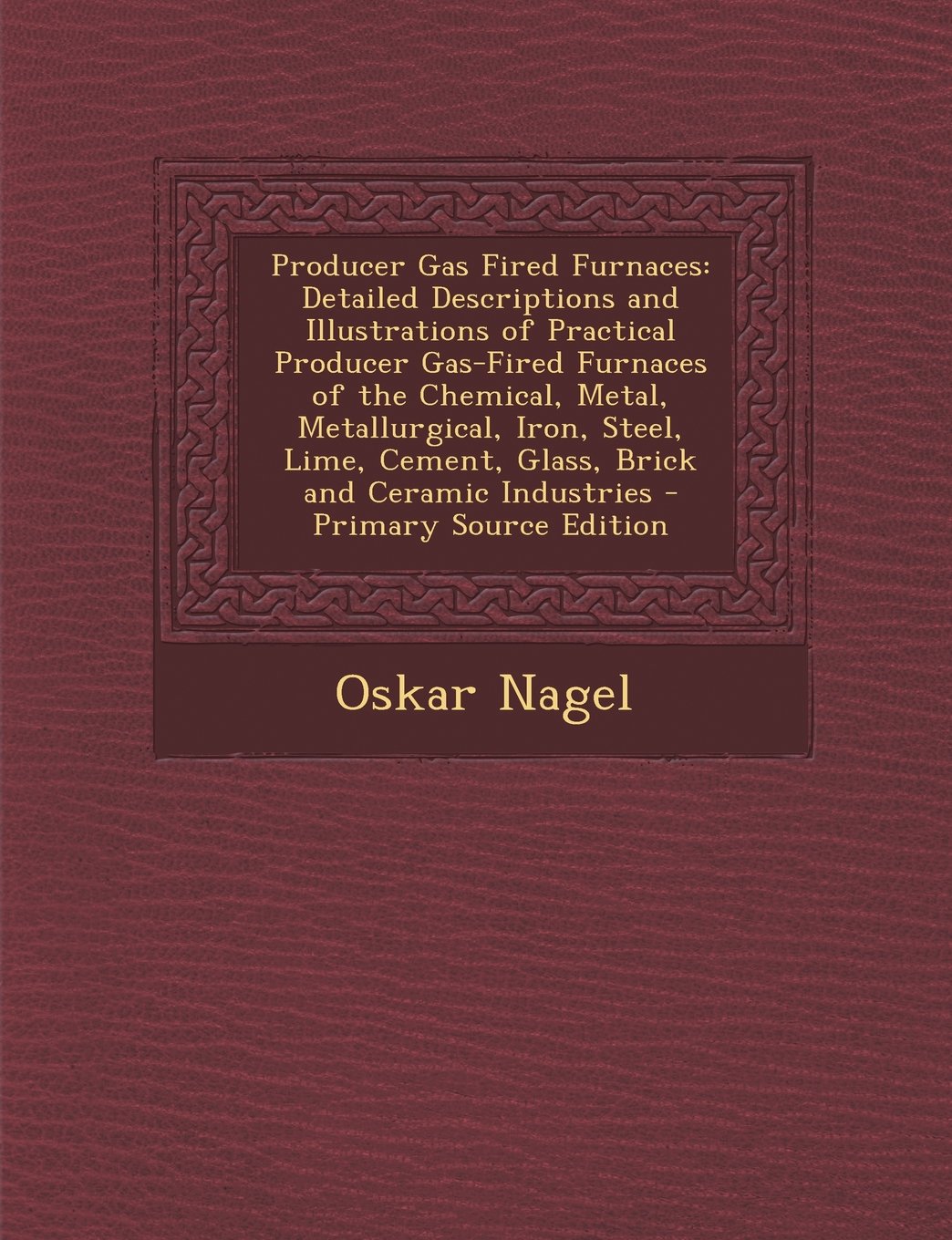 Producer Gas Fired Furnaces: Detailed Descriptions and Illustrations of Practical Producer Gas-Fired Furnaces of the Chemical, Metal, Metallurgical, Iron, Steel, Lime, Cement, Glass, Brick and Ceramic Industries Business & Technology