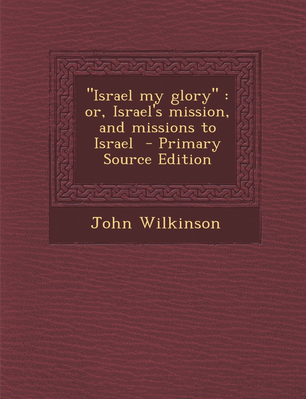 "Israel my glory": or, Israel's mission, and missions to Israel Politics & History