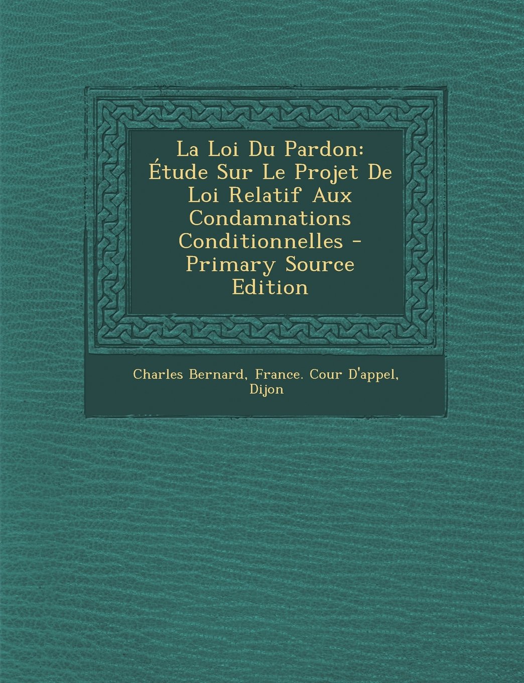 La Loi Du Pardon: Etude Sur Le Projet de Loi Relatif Aux Condamnations Conditionnelles - Primary Source Edition Politics & History