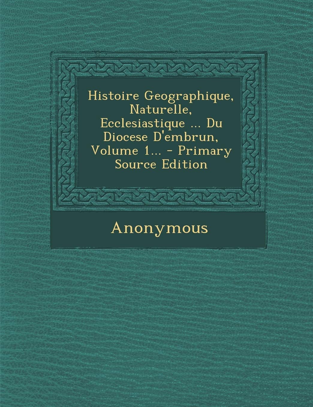 Histoire Geographique, Naturelle, Ecclesiastique ... Du Diocese D'Embrun, Volume 1... Politics & History