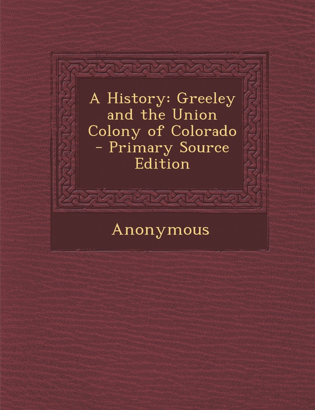 A History: Greeley and the Union Colony of Colorado - Primary Source Edition Memories