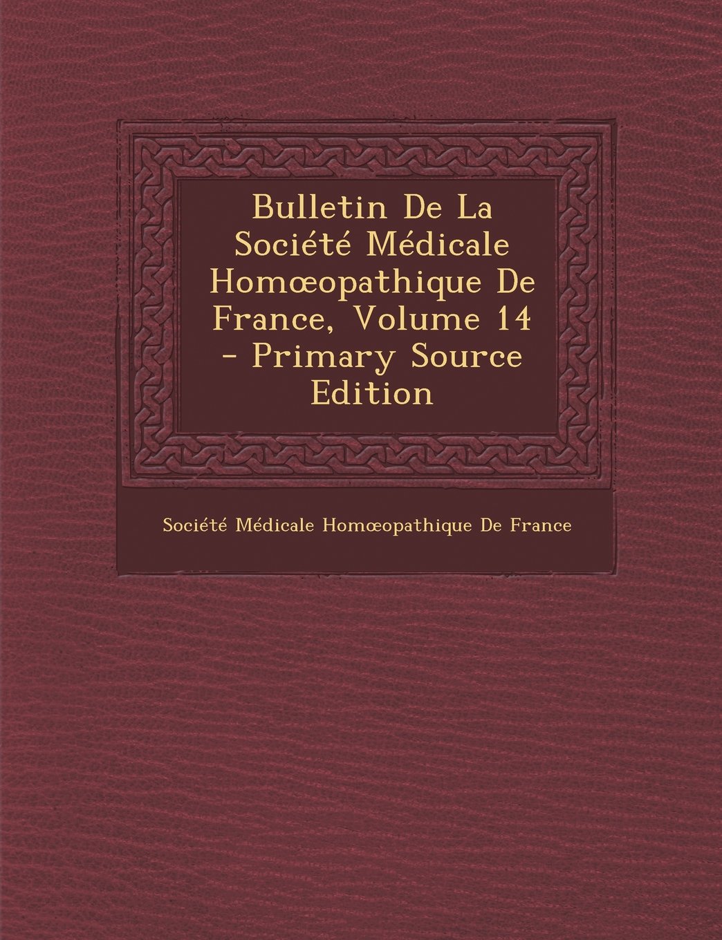 Bulletin de La Societe Medicale Hom Opathique de France, Volume 14 Politics & History