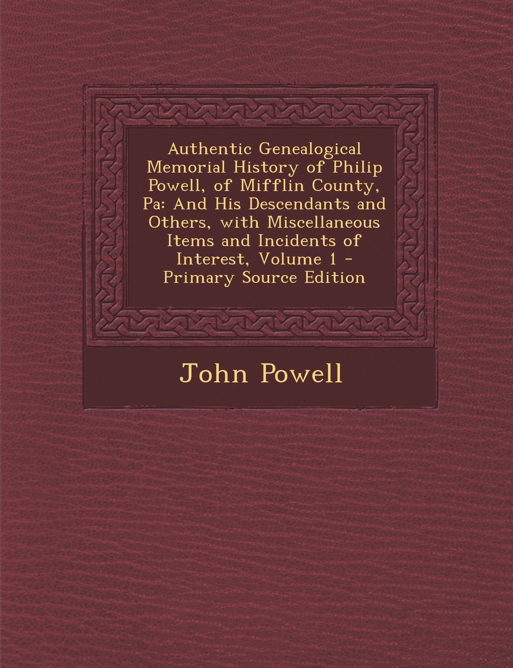Authentic Genealogical Memorial History of Philip Powell, of Mifflin County, Pa: And His Descendants and Others, with Miscellaneous Items and Incidents of Interest, Volume 1 Politics & History