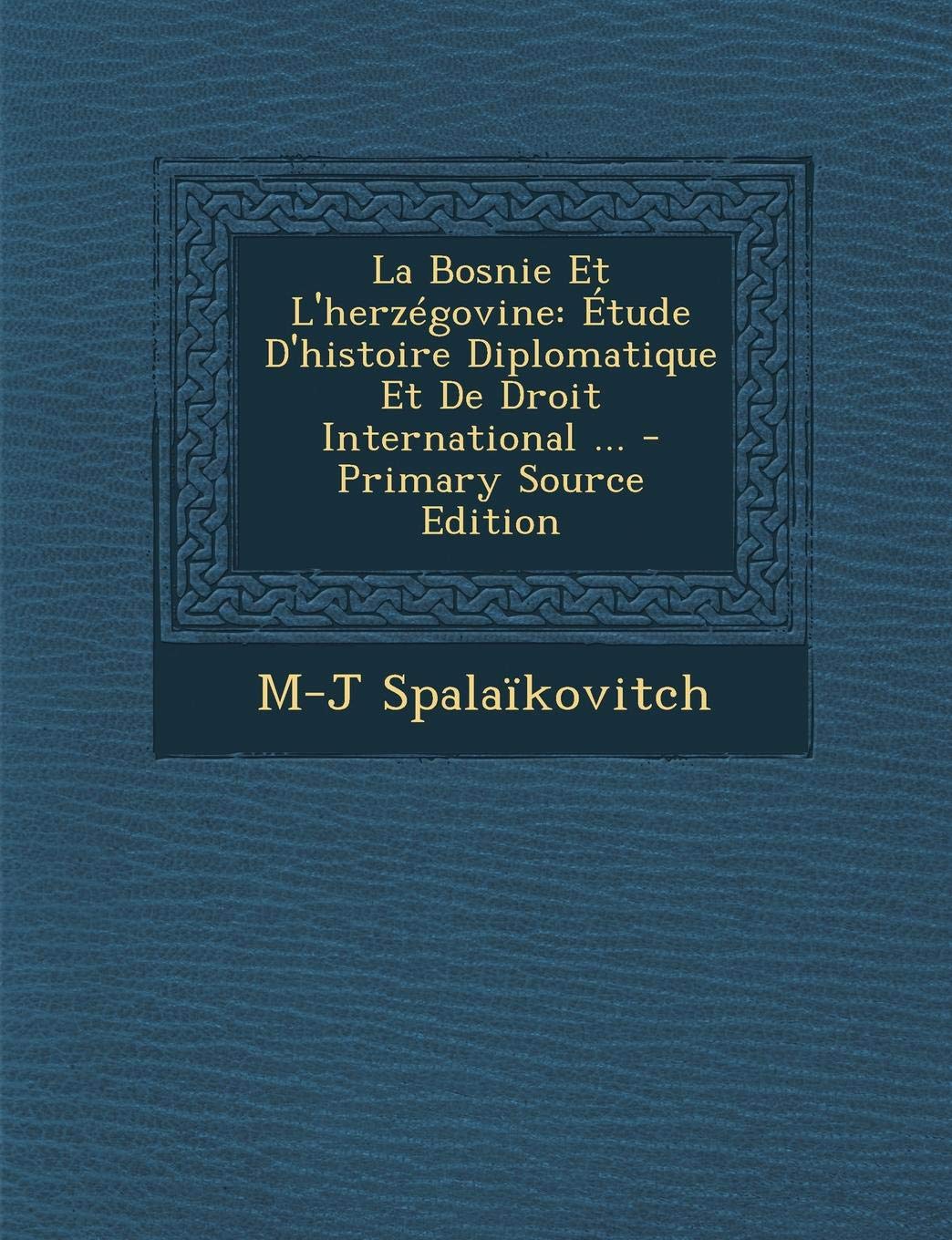 La Bosnie Et L'Herzegovine: Etude D'Histoire Diplomatique Et de Droit International ... Politics & History