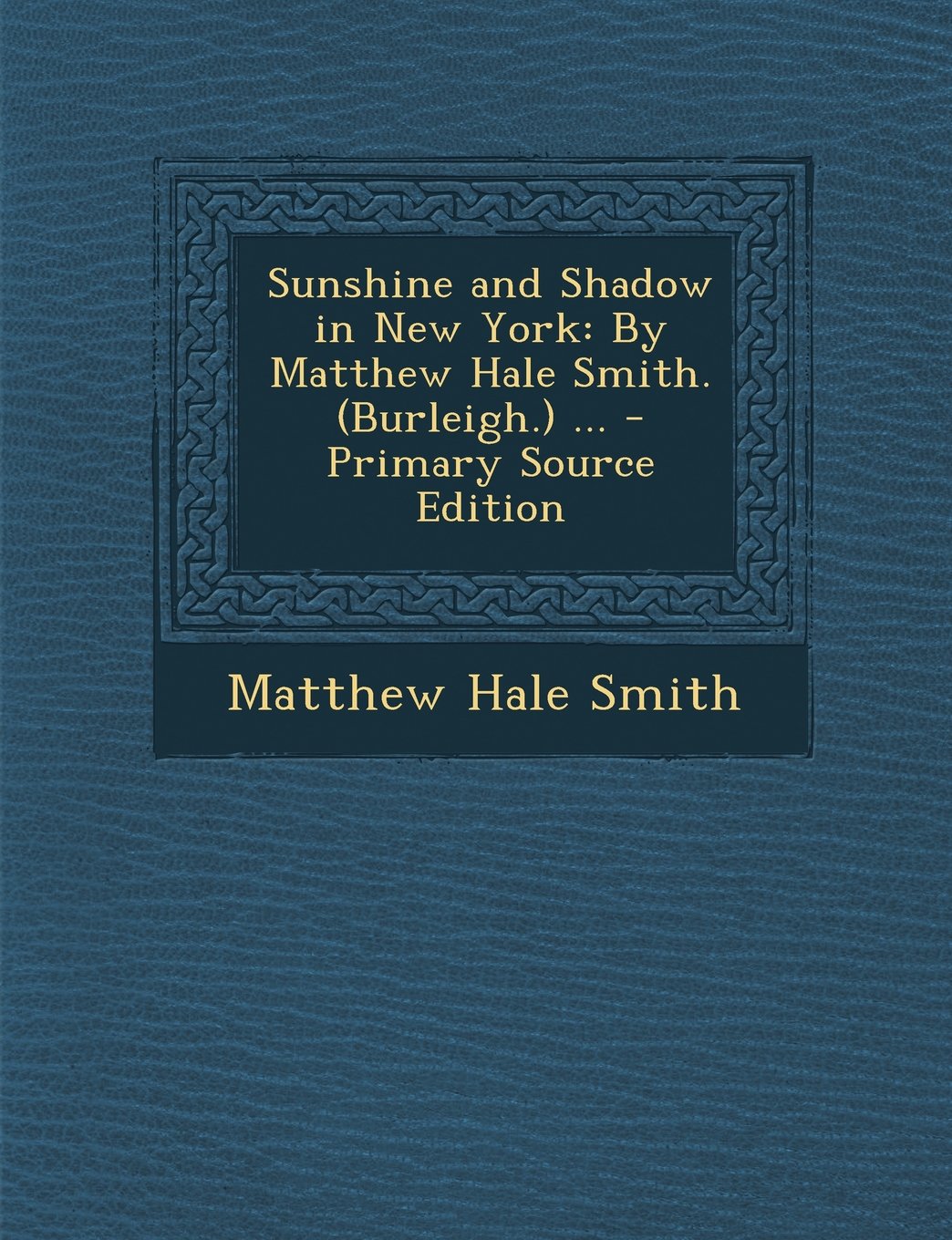 Sunshine and Shadow in New York: By Matthew Hale Smith. (Burleigh.) ... - Primary Source Edition Politics & History