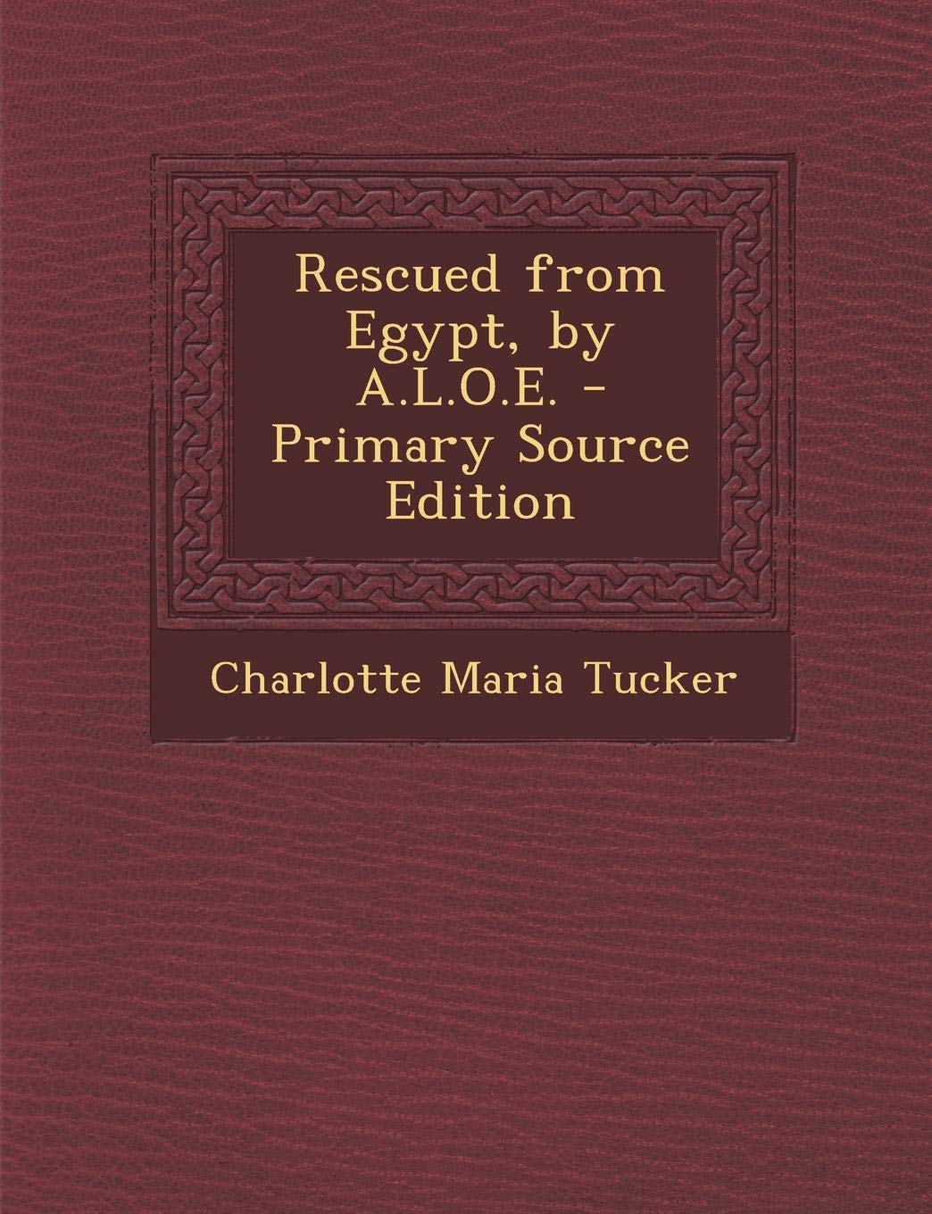 Rescued from Egypt, by A.L.O.E. Politics & History