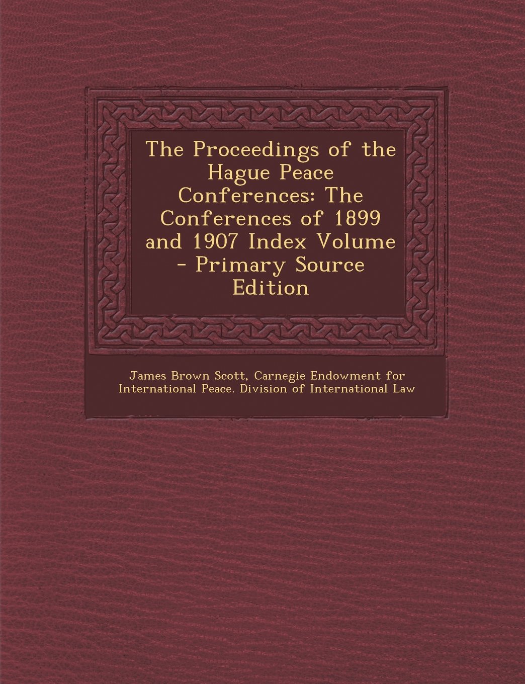 The Proceedings of the Hague Peace Conferences: The Conferences of 1899 and 1907 Index Volume - Primary Source Edition Law