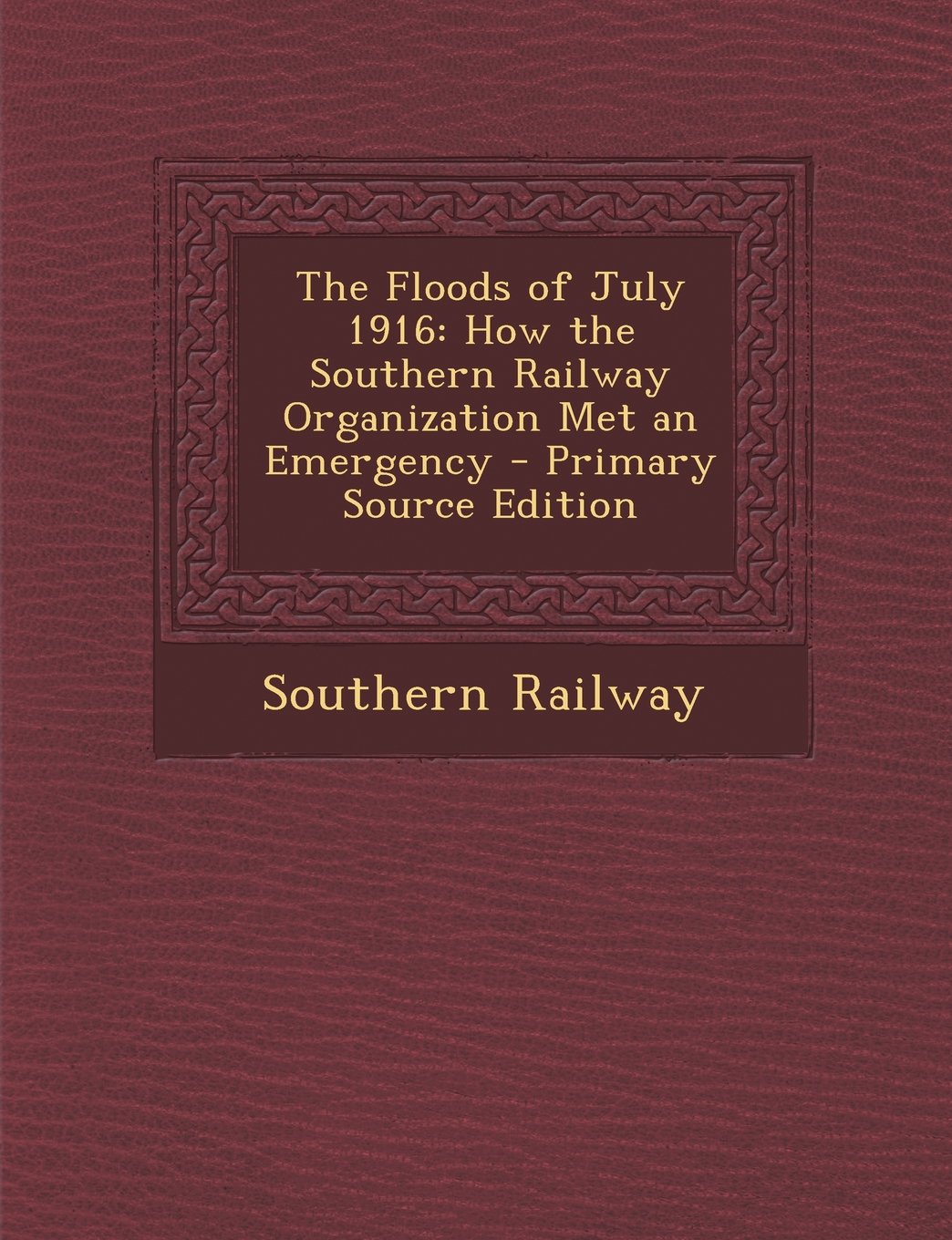 The Floods of July 1916: How the Southern Railway Organization Met an Emergency - Primary Source Edition Politics & History