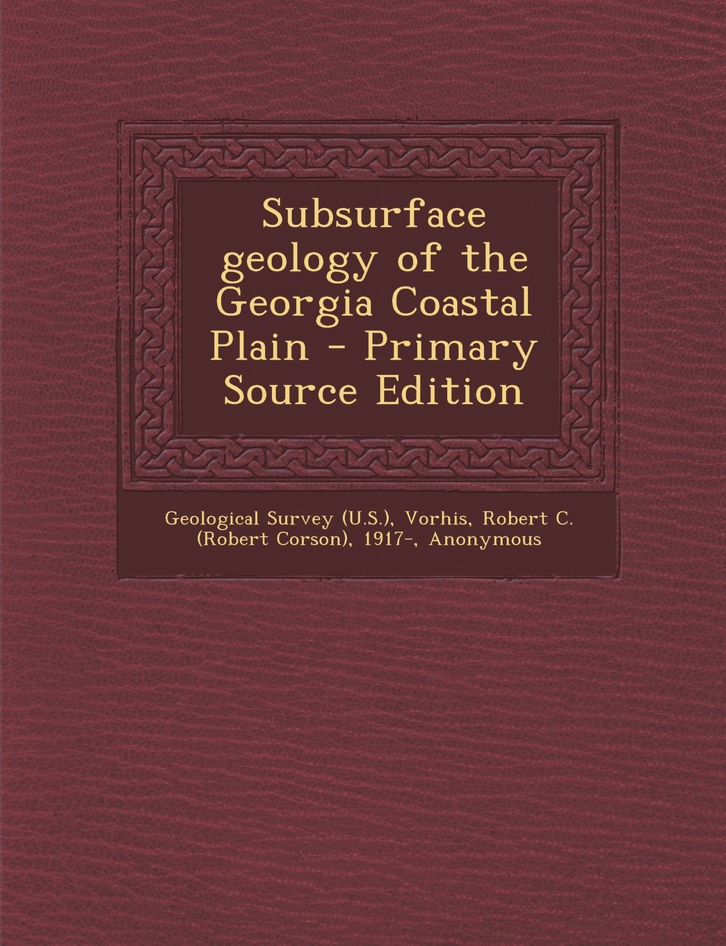 Subsurface geology of the Georgia Coastal Plain - Primary Source Edition Politics & History