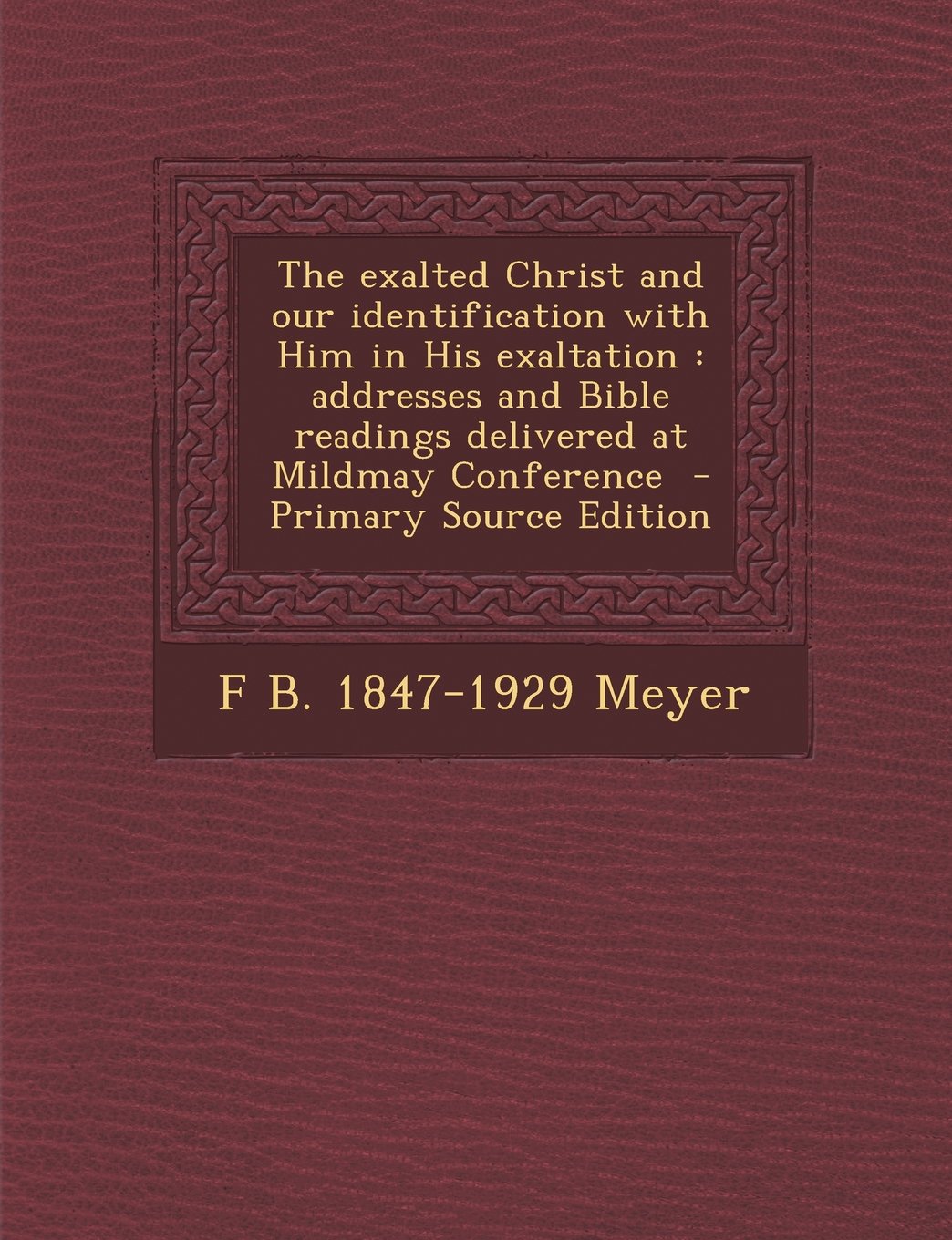 The exalted Christ and our identification with Him in His exaltation: addresses and Bible readings delivered at Mildmay Conference - Primary Source Edition Politics & History