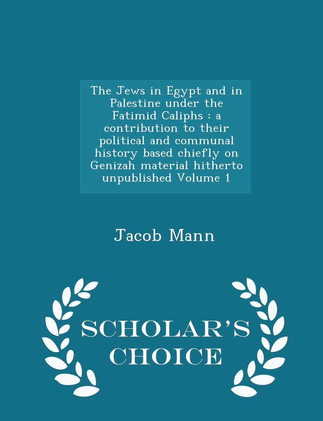The Jews in Egypt and in Palestine under the Fatimid Caliphs: a contribution to their political and communal history based chiefly on Genizah material hitherto unpublished Volume 1 - Scholar's Choice Edition Politics & History