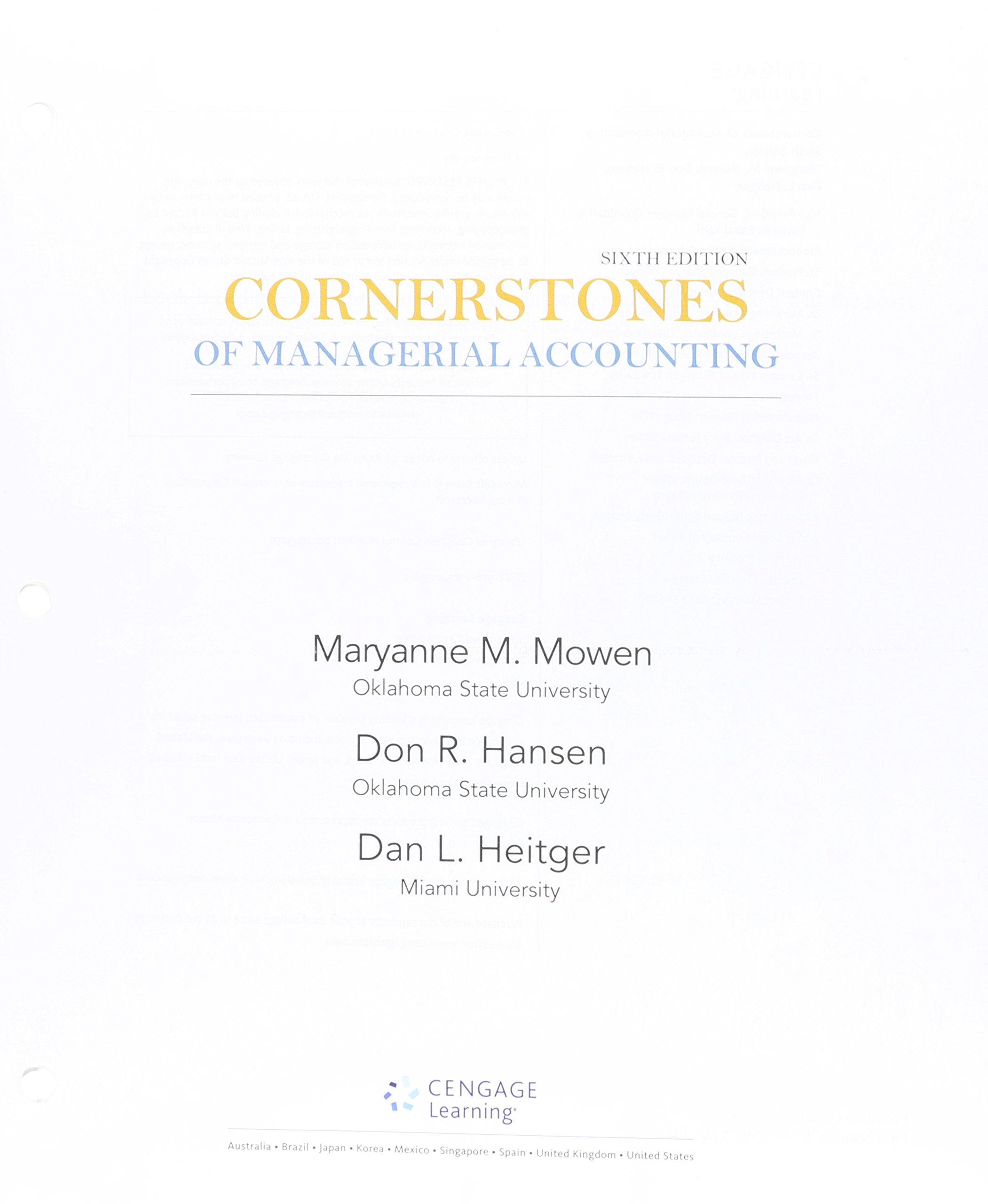 Cornerstones of Managerial Accounting Business, Finance & Career