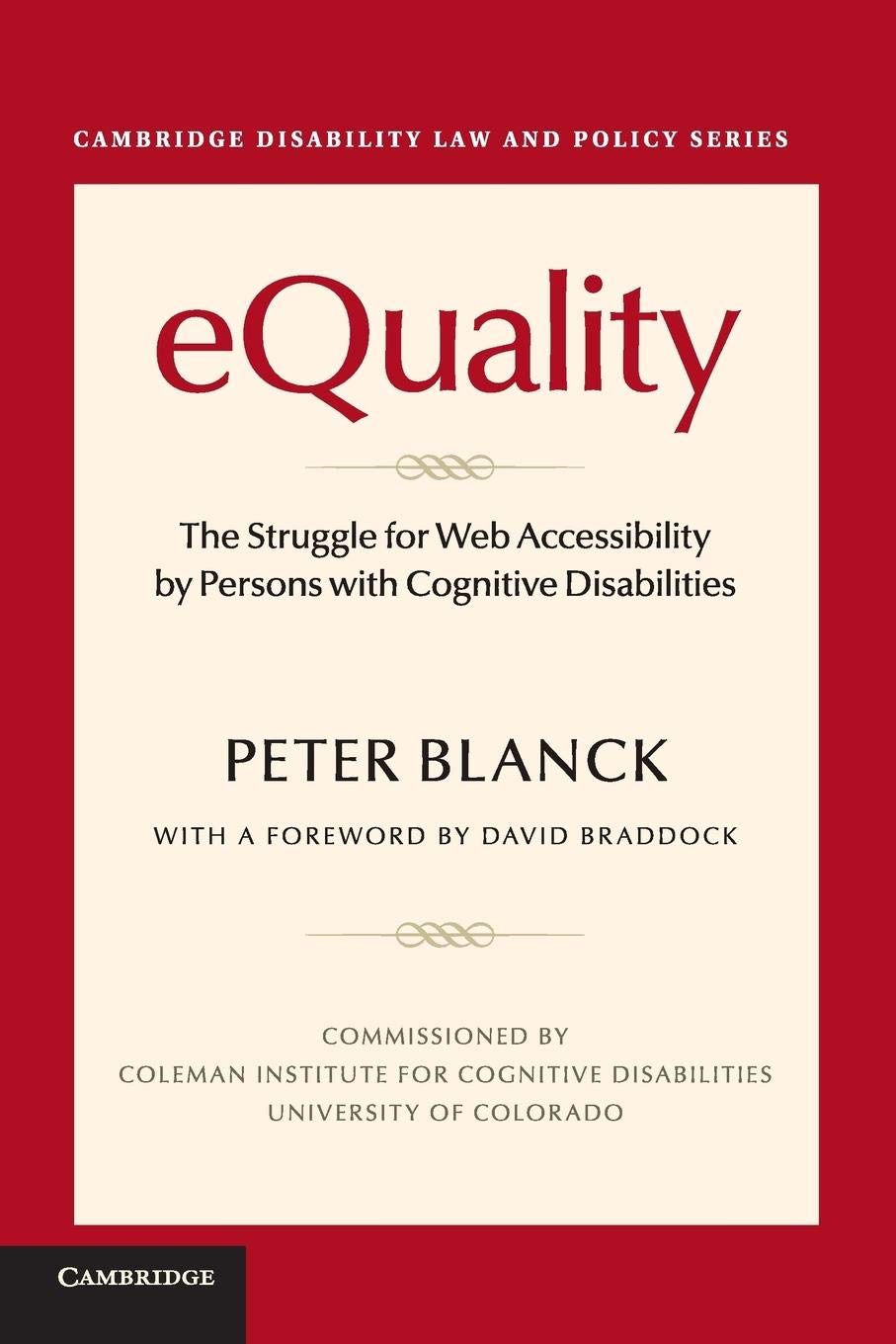 eQuality: The Struggle for Web Accessibility by Persons With Cognitive Disabilities (Cambridge Disability Law and Policy) Law
