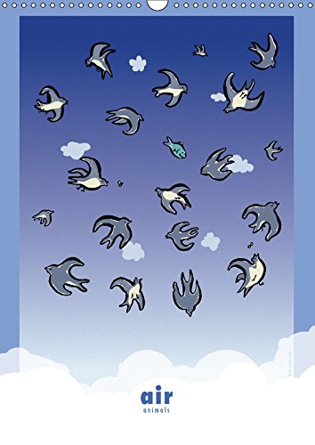 air animals (Wall Calendar 2018 DIN A3 Portrait): funny cartoon creatures in the sky (Monthly calendar, 14 pages ) (Calvendo Fun) Arts & Music