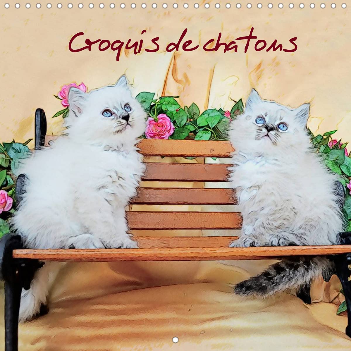 Croquis de chatons (Calendrier mural 2022 300 × 300 mm Square): Croquis de chats dans le style "sketch-art". (Calendrier mensuel, 14 Pages ) Film, Art & Culture