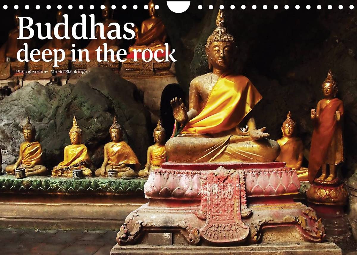Buddhas deep in the rock (Wall Calendar 2022 DIN A4 Landscape): Mysterious looking Buddha cave in central Thailand (Monthly calendar, 14 pages ) Film, Art & Culture