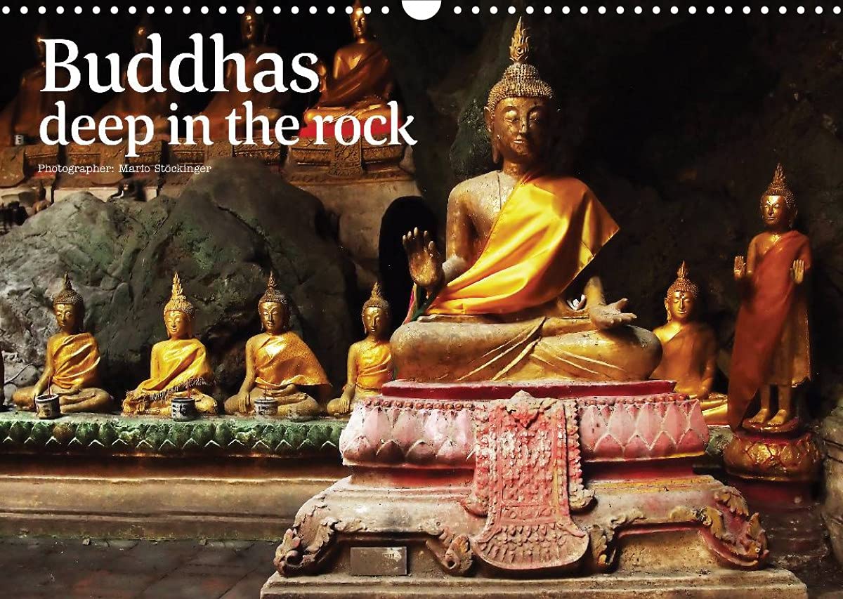Buddhas deep in the rock (Wall Calendar 2022 DIN A3 Landscape): Mysterious looking Buddha cave in central Thailand (Monthly calendar, 14 pages ) Film, Art & Culture